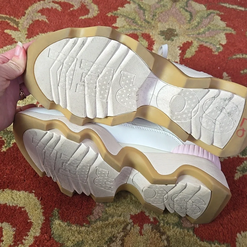 Sorel Kinetic Impact Wonder Lace PINK + WHITE running Shoes - Picture 7 of 8